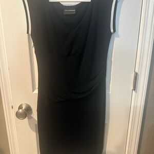 Chic Black Midi Dress with Silver Accents